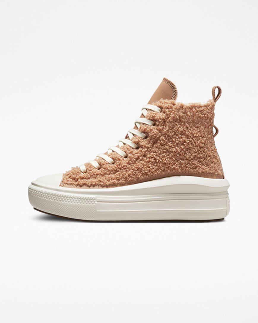 Dámské Boty Na Platformy Converse Chuck Taylor All Star Move Sherpa Vysoké Hnědé | CZ T31FL83